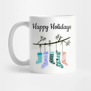 Happy Holidays Stockings Mug